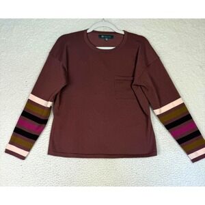Title‎ Nine Sweater Womens Small Purple Striped Business Casual Essential